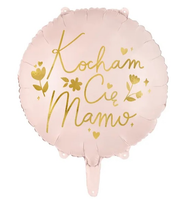 Balon foliowy "Kocham Cię Mamo" różowy