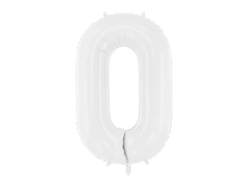 Balon foliowy Cyfra ''0'', 86 cm, biały