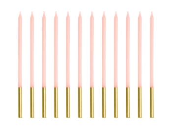  Świeczki urodzinowe gładkie, różowy, 14 cm