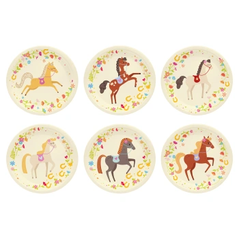 Talerzyki papierowe Koniki 18cm 6 szt.