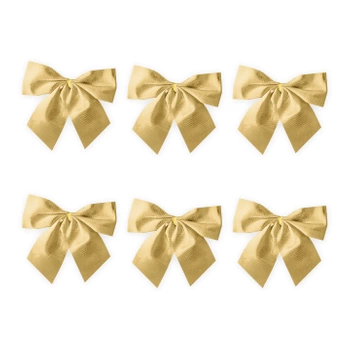 Kokardy świąteczne złote 8x8cm 6szt.