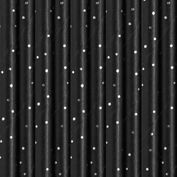 Słomki czarne w srebrne kropki 10szt.