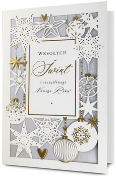 Kartka świąteczna Wesołych Świąt Bombki