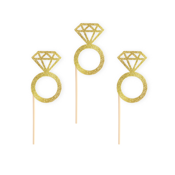 Toppery na Wieczór Panieński pierścionki złote 6szt