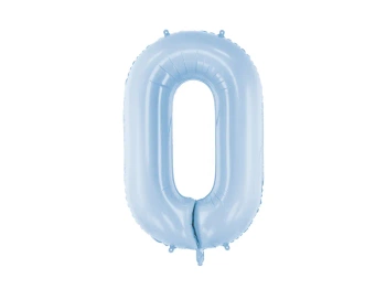 Balon foliowy Cyfra ''0'', 86cm, mglisty niebieski