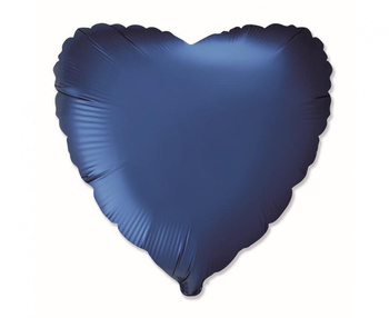 Balon foliowy Serce, satynowy, navy blue, 45cm