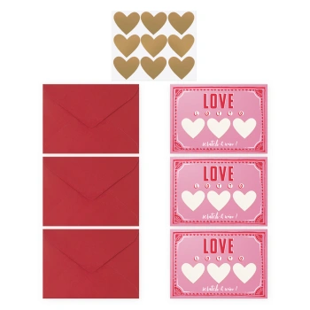 Miłosna walentynkowa karta zdrapka DIY 3 szt.
