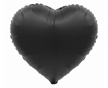 Balon foliowy Serce, czarne matowe, 45cm