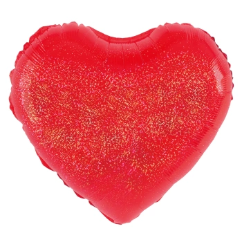 Balon foliowy Serce holograficzny czerwony 45cm
