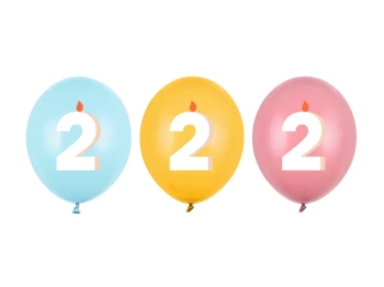 Balony 30 cm, 2, zestaw 3 kolorów