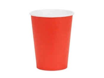 Kubeczki papierowe, czerwony, 250ml