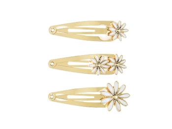 Spinki do włosów Stokrotki, 5x1.5-2 cm, złoty
