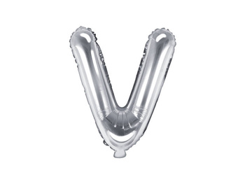 Balon foliowy Litera V, 35cm, srebrny