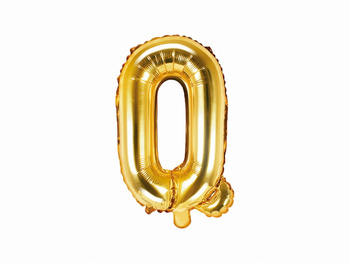 Balon litera Q, złoto, 35 cm