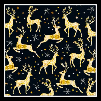 Serwetki świąteczne Golden Reindeer Charm 20 szt