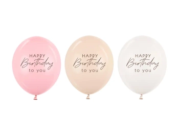 Zestaw balonów Happy Birthday to you, mix różowy 3szt