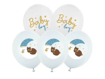 Balony 30 cm, Baby boy, mix - 6szt