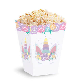 Pudełka na popcorn Jednorożec 3 szt