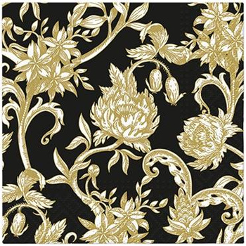 Serwetki Baroque Flowers Black 20 szt