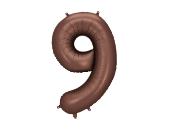 Balon foliowy Cyfra ''9" 86cm, mocca