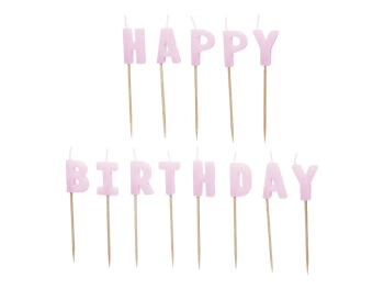 Świeczki urodzinowe Happy Birthday fioletowy