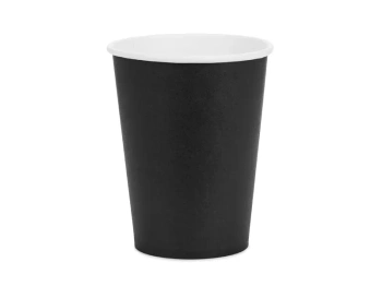 Kubeczki papierowe, czarny, 250ml