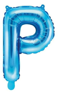 Balon litera P niebieski, 35cm 