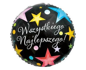 Balon Foliowy Wszystkiego Najlepszego, 46 cm