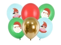 Zestaw balonów Mikołaj i Pani Mikołajowa 6szt.