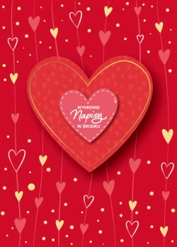 Kartka walentynkowa z wymiennymi napisami
