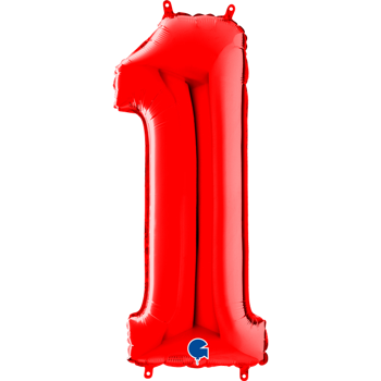 Balon Grabo cyfra 1  czerwona 66cm