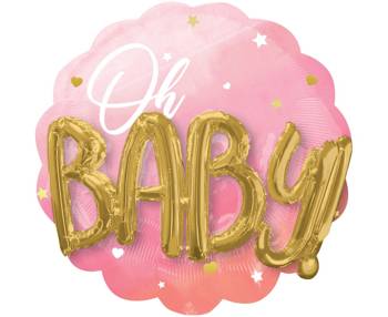 Balon foliowy SHP Pink Baby Girl, 71x71 cm