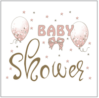 Serwetki 33x33cm Baby shower pink, 20szt