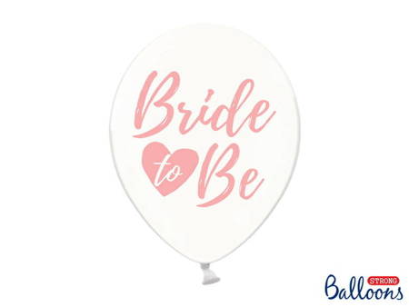 Balon 30cm, Bride to be, Crystal Clear / 6 szt