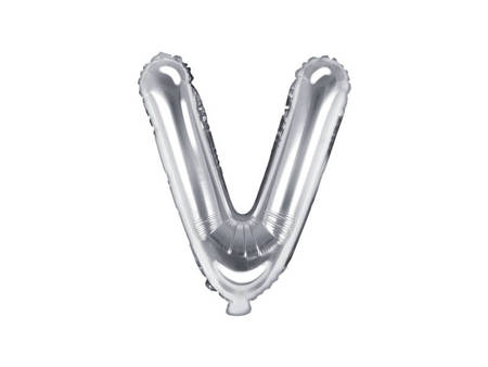 Balon foliowy Litera V, 35cm, srebrny