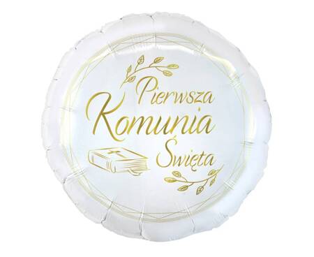 Balon foliowy Pierwsza Komunia Święta (biblia), okrągły